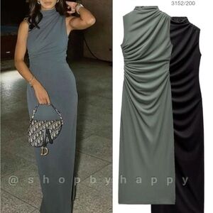 ZARA. Elegant Gray Sleeveless Dress. SIZE XL. NEW